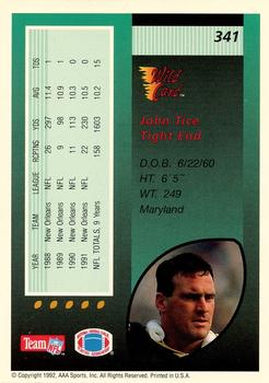 1992 Wild Card - 10 Stripe #341 John Tice Back