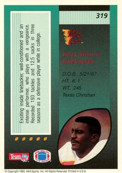 1992 Wild Card - 100 Stripe #319 Tracy Simien Back