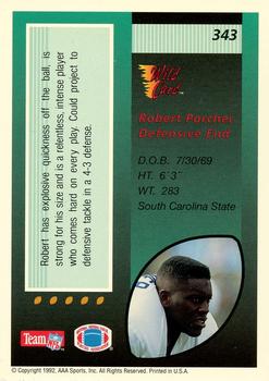 1992 Wild Card - 100 Stripe #343 Robert Porcher Back