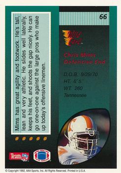 1992 Wild Card - 1000 Stripe #66 Chris Mims Back
