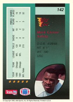 1992 Wild Card - 1000 Stripe #142 Mark Carrier Back