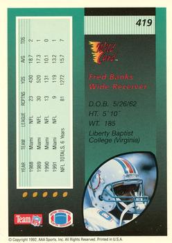 1992 Wild Card - 1000 Stripe #419 Fred Banks Back