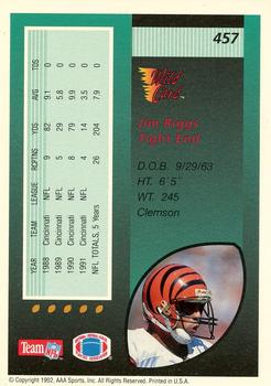 1992 Wild Card - 1000 Stripe #457 Jim Riggs Back