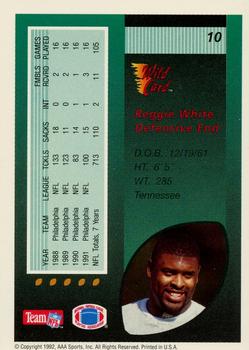 1992 Wild Card - 20 Stripe #10 Reggie White Back
