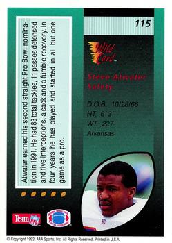 1992 Wild Card - 20 Stripe #115 Steve Atwater Back