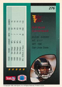 1992 Wild Card - 20 Stripe #276 Gill Byrd Back
