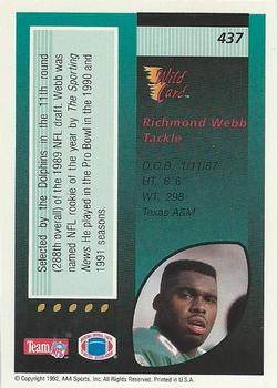 1992 Wild Card - 20 Stripe #437 Richmond Webb Back
