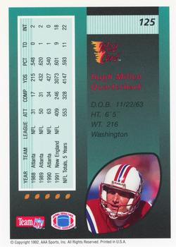 1992 Wild Card - 5 Stripe #125 Hugh Millen Back