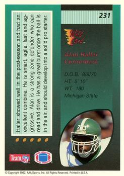 1992 Wild Card - 5 Stripe #231 Alan Haller Back