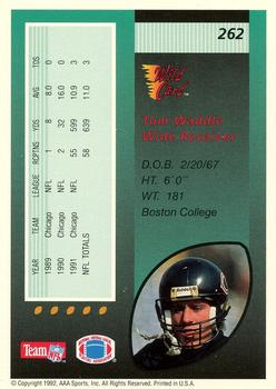 1992 Wild Card - 5 Stripe #262 Tom Waddle Back