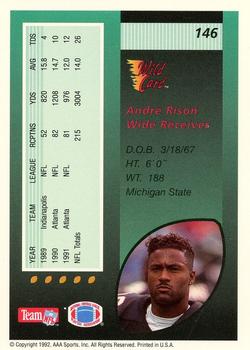 1992 Wild Card - 50 Stripe #146 Andre Rison Back
