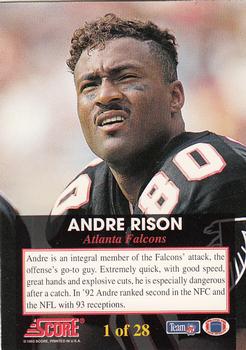 1993 Score - The Franchise #1 Andre Rison Back