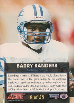 1993 Score - The Franchise #8 Barry Sanders Back