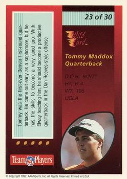 1992 Wild Card - Red Hot Rookies #23 Tommy Maddox Back