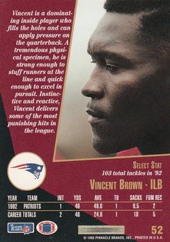 1993 Select #52 Vincent Brown Back