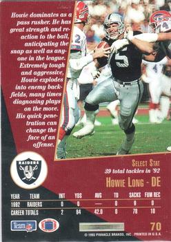 1993 Select #70 Howie Long Back