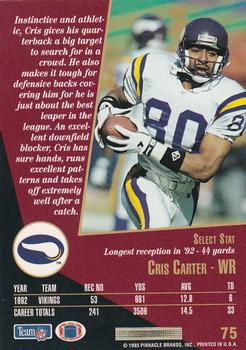 1993 Select #75 Cris Carter Back