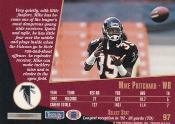 1993 Select #97 Mike Pritchard Back