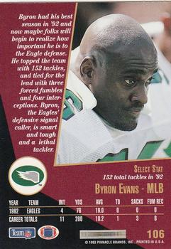 1993 Select #106 Byron Evans Back