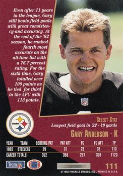 1993 Select #111 Gary Anderson Back