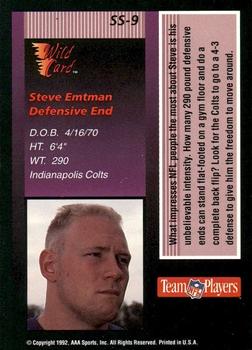 1992 Wild Card - Stat Smashers #SS-9 Steve Emtman Back