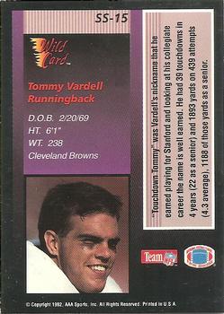 1992 Wild Card - Stat Smashers #SS-15 Tommy Vardell Back