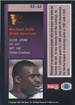 1992 Wild Card - Stat Smashers #SS-32 Michael Irvin Back