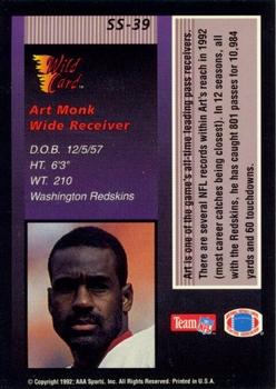 1992 Wild Card - Stat Smashers #SS-39 Art Monk Back