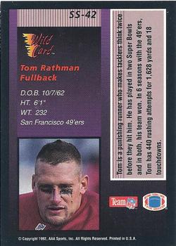 1992 Wild Card - Stat Smashers #SS-42 Tom Rathman Back