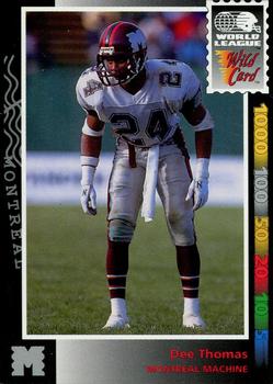 1992 Wild Card WLAF #4 Dee Thomas Front