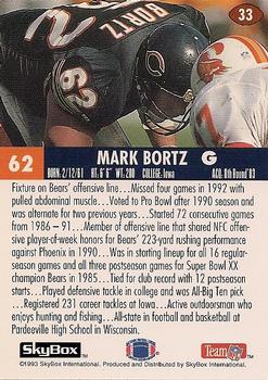 1993 SkyBox Impact #33 Mark Bortz Back