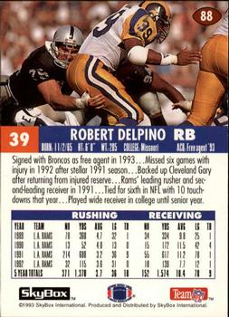 1993 SkyBox Impact #88 Robert Delpino Back