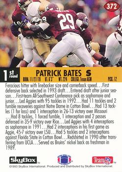 1993 SkyBox Impact #372 Patrick Bates Back