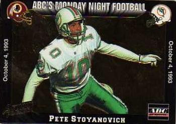 1993 Action Packed Monday Night Football #20 Pete Stoyanovich Front