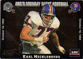 1993 Action Packed Monday Night Football #29 Karl Mecklenburg Front