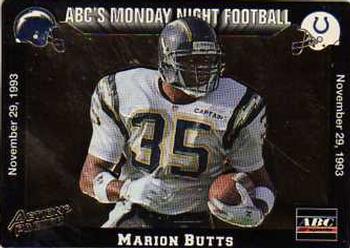 1993 Action Packed Monday Night Football #52 Marion Butts Front