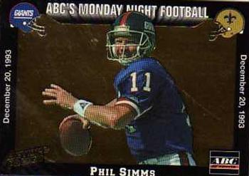 1993 Action Packed Monday Night Football #66 Phil Simms Front