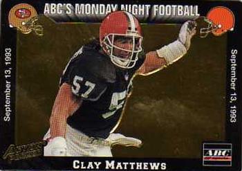 1993 Action Packed Monday Night Football #8 Clay Matthews Front