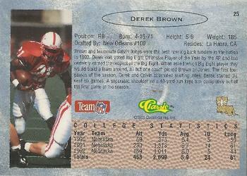 1993 Classic - Gold #25 Derek Brown  Back