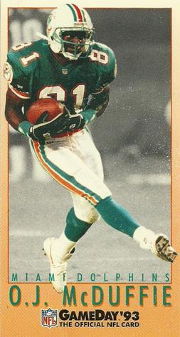 1993 GameDay #188 O.J. McDuffie Front