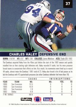 1993 SkyBox Premium #37 Charles Haley Back
