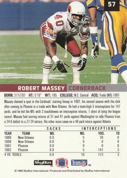 1993 SkyBox Premium #57 Robert Massey Back