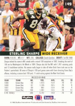 1993 SkyBox Premium #149 Sterling Sharpe Back