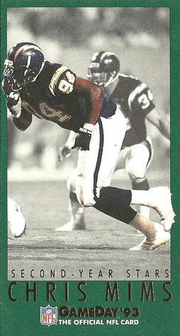 1993 GameDay - Second Year Stars #4 Chris Mims Front
