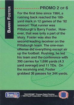 1993 Playoff - Promo Inserts #2 Barry Foster Back