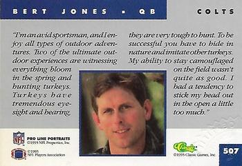 1993 Pro Line Portraits - Autographs #14 Bert Jones Back