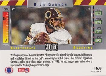 1993 Pro Set Power - Gold #16UD Rich Gannon Back