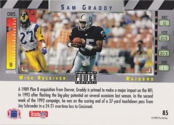 1993 Pro Set Power - Gold #85 Sam Graddy Back