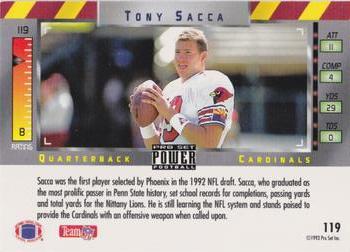 1993 Pro Set Power - Gold #119 Tony Sacca Back