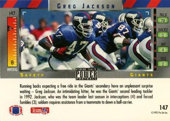 1993 Pro Set Power - Gold #147 Greg Jackson Back